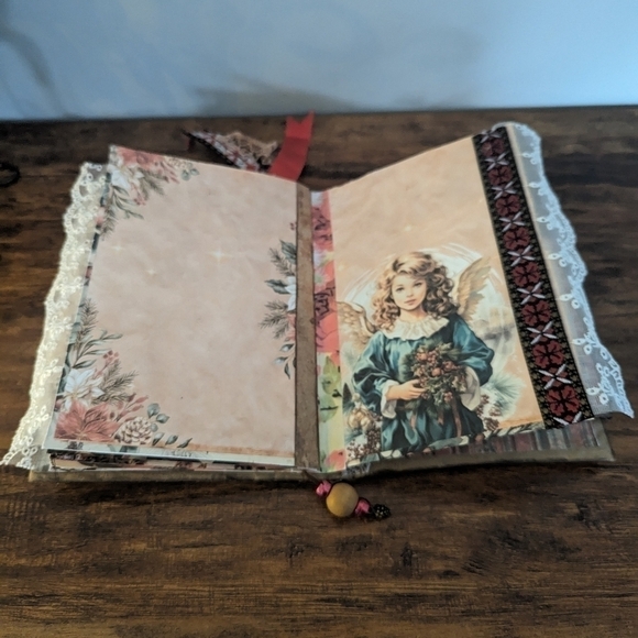 🌻Christmas Rustic Junk Journal-Handmade- Recycled Material-Snowman- Primitive - Picture 9 of 12